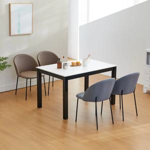 앨빈 리노 블랙 포세린 통 세라믹 4인 원목 테이블 식탁세트 (의자4) 4colors