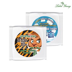 [1+1]호랑이비누+빵꾸솝 쿨버전 피부결점케어/피부진정/문제성피부 추천/병풀함유