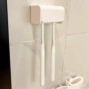 화이트 2개 칫솔걸이