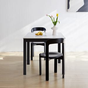 앨빈 오르 블랙 포세린 통 세라믹 2인용 원목 테이블 식탁세트 4colors