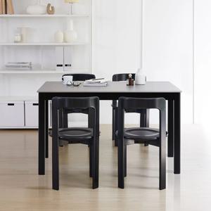 앨빈 오르 블랙 포세린 통 세라믹 4인 원목 테이블 식탁세트 (의자4) 4colors