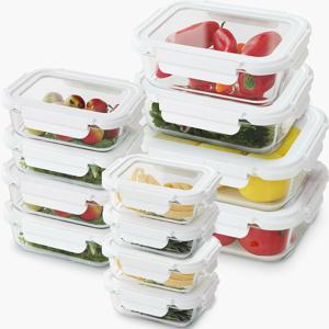 클린 내열유리 반찬통 밀폐용기 전자레인지용기 12p세트