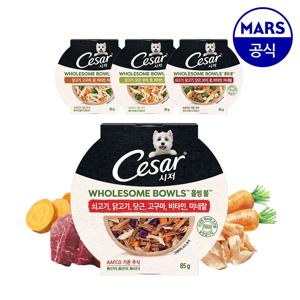 시저 홀썸볼 85g 10개 강아지 주식 습식사료