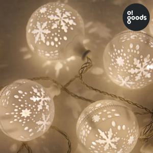 크리스마스전구 스노우 아트볼 4m 20구