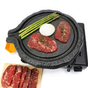 두꺼운 주물 맷돌 고기구이 불판 미니 (320mm) 1인용 고기불판 가정용 캠핑용 업