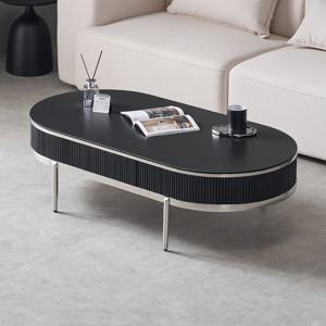 플라토 템바보드 소파테이블 세라믹 수납 거실 탁자 블랙