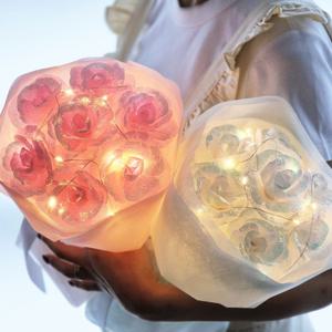LED 눈꽃 장미 꽃다발 7송이 선물 졸업식 발표회 학예회 행사 이벤트