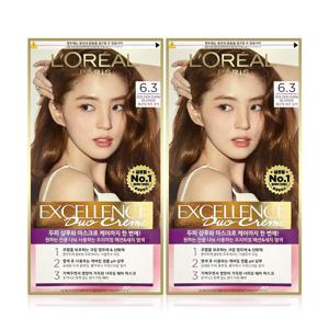 염색약 엑셀랑스 듀오크림 6.3 라이트브라운 2개