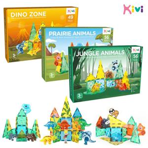 키비맥타일즈 애니멀 자석블럭 정글 사파리 공룡