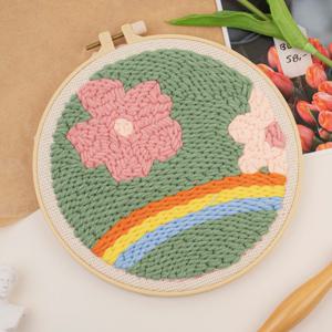 DIY 펀치니들 키트 꽃과 무지개 (기본바늘 포함)