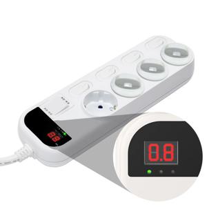 국산 전력표시 4000W 고용량 안전 멀티탭 4구 콘센트 화이트