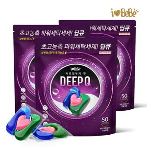 딥큐 3in1 샤르망부케 50개입X3팩(총150개) 캡슐세제 실내건조 고농축 대용량 세탁