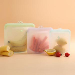 실리콘 지퍼백 다회용 파우치 밀폐용기 용량눈금 요일체크 3종세트 0.5L+1L+1.5L