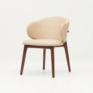 라니 우드 라운드 쿠션 식탁 팔걸이의자