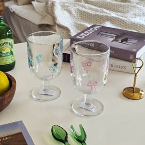 리본 메종 와인잔 고블렛잔 카페 유리잔 맥주잔 집들이선물 신혼부부 결혼
