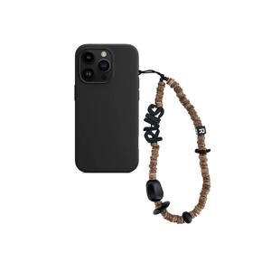 nature beads phone strap coconut brown