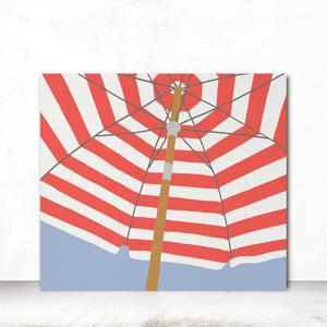 해변 바다 여름 휴식 인테리어액자 거실 그림 캔버스 레드파라솔 S 41x31cm