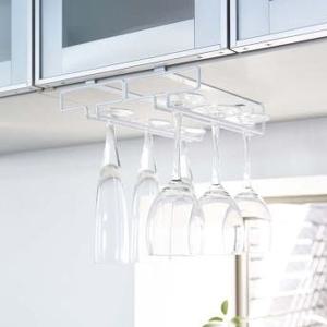 [해외] 주방 찬장 하부 와인잔 행거 더블 타워 2464