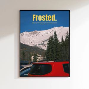 Frosted 설산과 도시 인테리어포스터 그림액자 A3액자 레트로 방꾸미기 거실그림