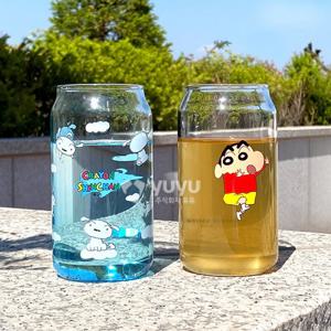 짱구와 흰둥이 330ml 2p 맥주 하이볼 유리컵 세트 물컵 주스 드링크 잔 아이스 커피