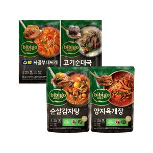 비비고 고기순대국+감자탕+부대찌개+육개장 총 4개 700g (냉동)