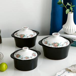 국산 플라워 내열 뚝배기