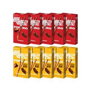 초코 빼빼로 46gx5개+누드 초코필드 빼빼로x45g 5개