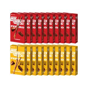 초코 빼빼로 46gx10개+누드 초코필드 빼빼로 45gx10개