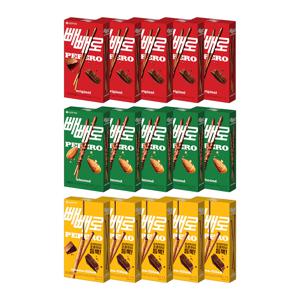 초코빼빼로 46gx5개+아몬드빼빼로 32gx5개+누드빼빼로 45gx5개