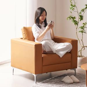 데이 포켓스프링 에어홀 실리콘 가죽 소파 1인용