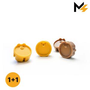 1+1 곰돌이 콘센트 안전커버 실리콘 마개 보호 커버 옐로우/브라운 총 10개