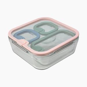 차곡유리용기세트 4P  식기세척기 / 전자렌지 / 오븐 / 냉동실 사용가능