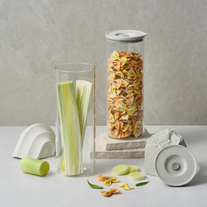 버큠 진공 유리 밀폐용기 원형 2100ml 2조 세트
