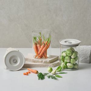 버큠 진공 유리 밀폐용기 원형 1000ml 2조 세트