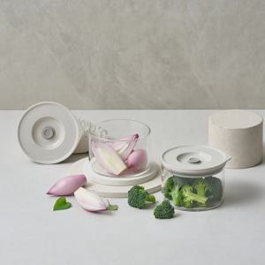 버큠 진공 유리 밀폐용기 원형 500ml 2조 세트