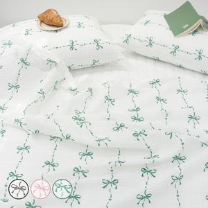 썸머 하트 리본 리플 시어서커 여름 홑이불 3colors