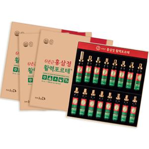 6년근 홍삼정 활력 포르테 대추 참당귀 건지황 인삼열매 배합 20ml*16병 3팩