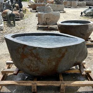 대형 수반 강돌 물확 돌확 정원 연못 욕조 / 125cm  x 79cm  x 58cm