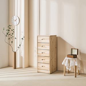 레브 삼나무 원목 서랍장 400 틈새 미니 원룸 5단