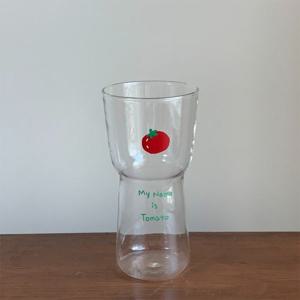 마이네임이즈토마토 내열유리컵 500ml 1p 머그 컵 물잔 커피잔 찻잔 예쁜 홈카페 집들이