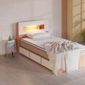 딥룸 LED 조명 수납침대 저상형 통깔판 침대 프레임 SS Q