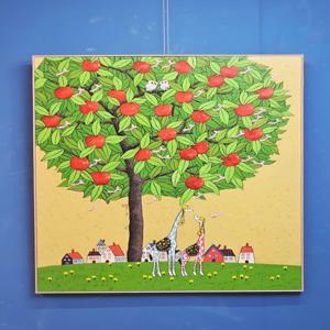 30호 캔버스 액자 두요 김민정 - 사과 나무 거실 사무실 현관입구 주방 풍수 인테리어