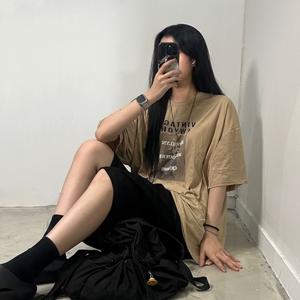 오버사이즈 빈티지 프린팅 티 반팔 티셔츠 3color 데일리 오버핏 레터링 박스티 T117