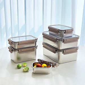 스텐 SUS304 밀폐용기 1호~5호 420ml~4600ml 반찬통 스텐찬통 오븐 사용가능