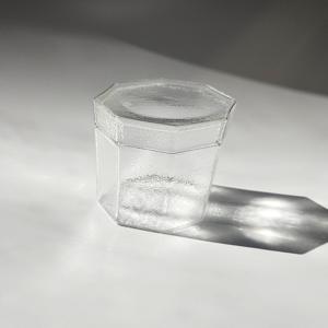 빛의 틀 팔각 유리 보관함 / 투명 유리 수납용기 티 보관함 정리함 찻잔 소품함