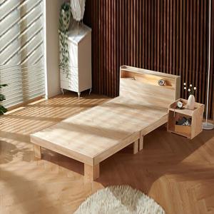 편백나무 원목 LED수납 통판 침대프레임 싱글침대  매트리스 선택