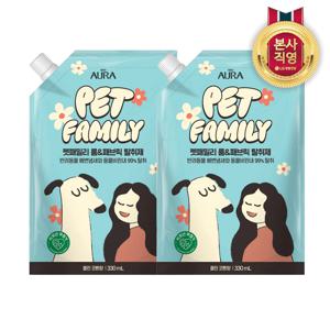 아우라 펫패밀리 룸앤패브릭 탈취제 클린 코튼 리필 330mL x 2개