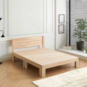 편백나무 원목 헤라 통판 침대프레임 퀸침대 매트리스 선택