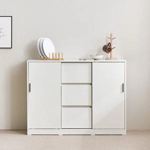 쿠폰가 170,100원/아망드 슬라이딩 1200 3단서랍 주방 수납장 그릇 장식장 홈카페장