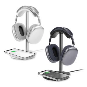 [리퍼] 15W 2in1 헤드폰 무선충전 헤드셋 거치대 I 곡선형 디자인 ST-HC01